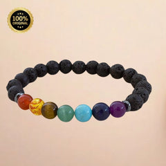 7 Chakra And Lava Stone Crystal Bracelet