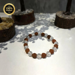 Rudraksha Clear Quartz Crystal Bracelet