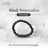 Natural Black Tourmaline Crystal Healing Bracelet