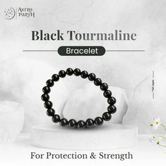 Natural Black Tourmaline Crystal Healing Bracelet