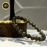 Smoky Quartz Round Beads Bracelet