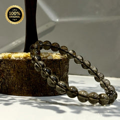 Smoky Quartz Round Beads Bracelet