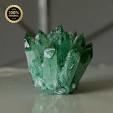 Green Jade Family Cluster -Certified Natural Pure Quartz Family Phantom Geodes Polished Round Crystal Stone