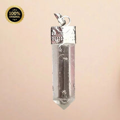 Crystal Quartz Pencil Shape Pendant For Success And Prosperity