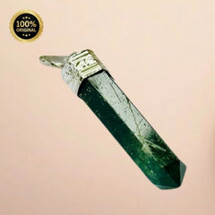 Green Jade Pencil Pendant (1 Piece) - Abhimantrit & Certified