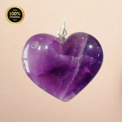 Wellness Amethyst Natural Stone Heart Pendant