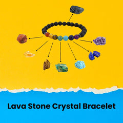 7 Chakra And Lava Stone Crystal Bracelet