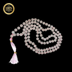 Certified Rose Quartz 108 Bead Mala