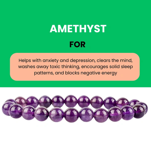 Wellness Amethyst Natural Stone Bracelet